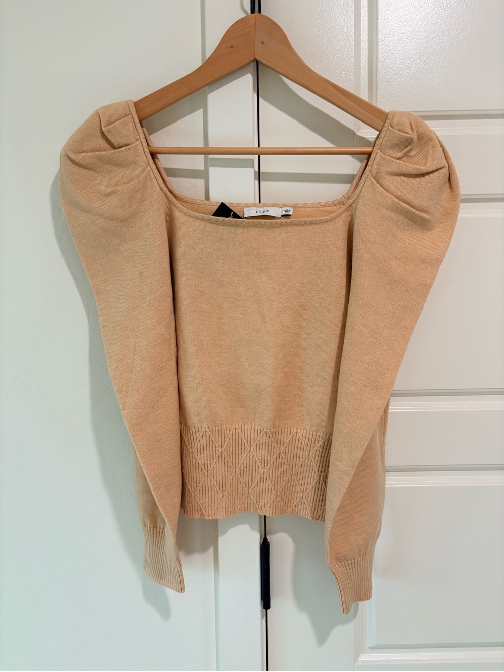 Lush Cottagecore Coquette Puff-Sleeve Sweater Sz S NWT